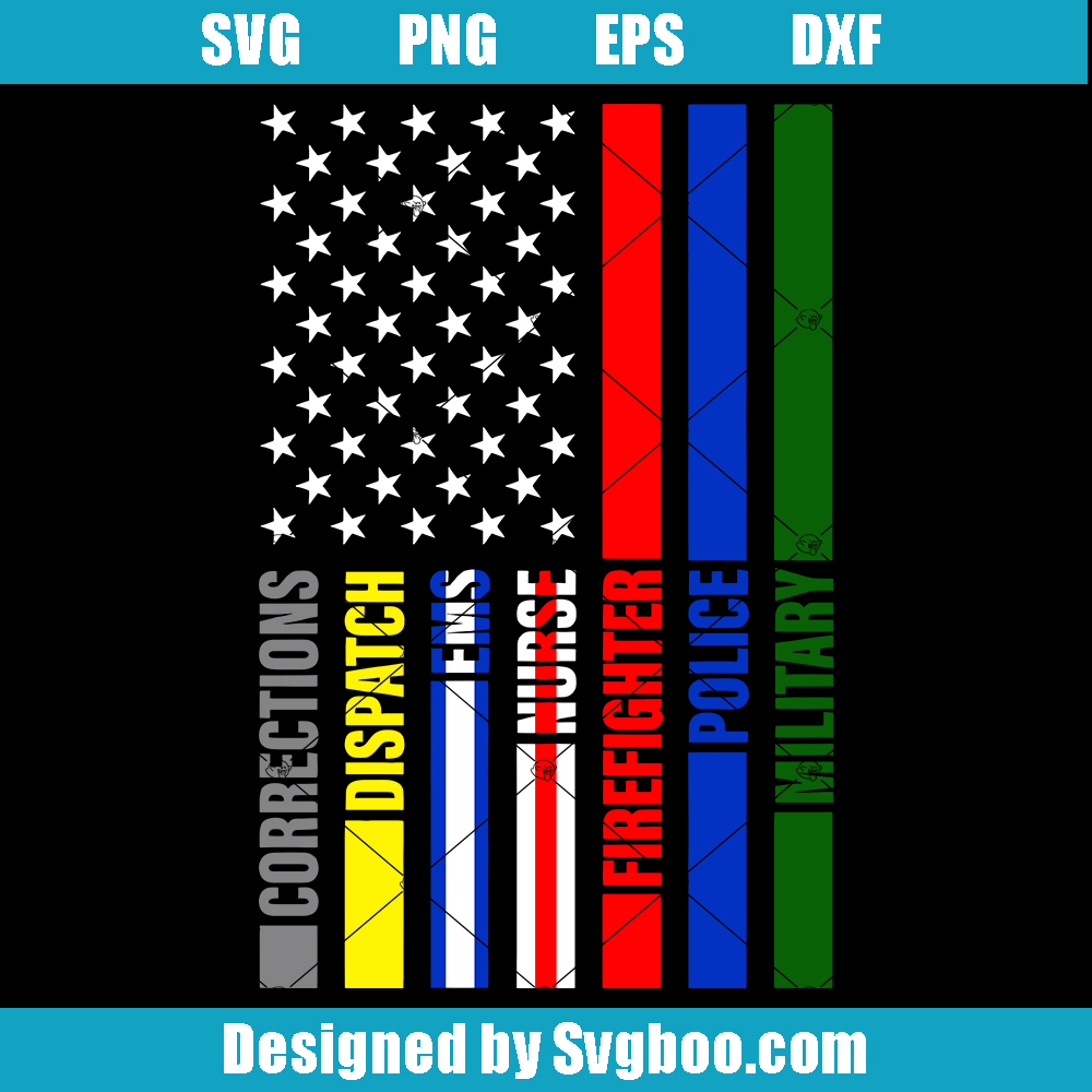 Corrections Dispatch EMS Nurse Police FireFighter Military Support Svg