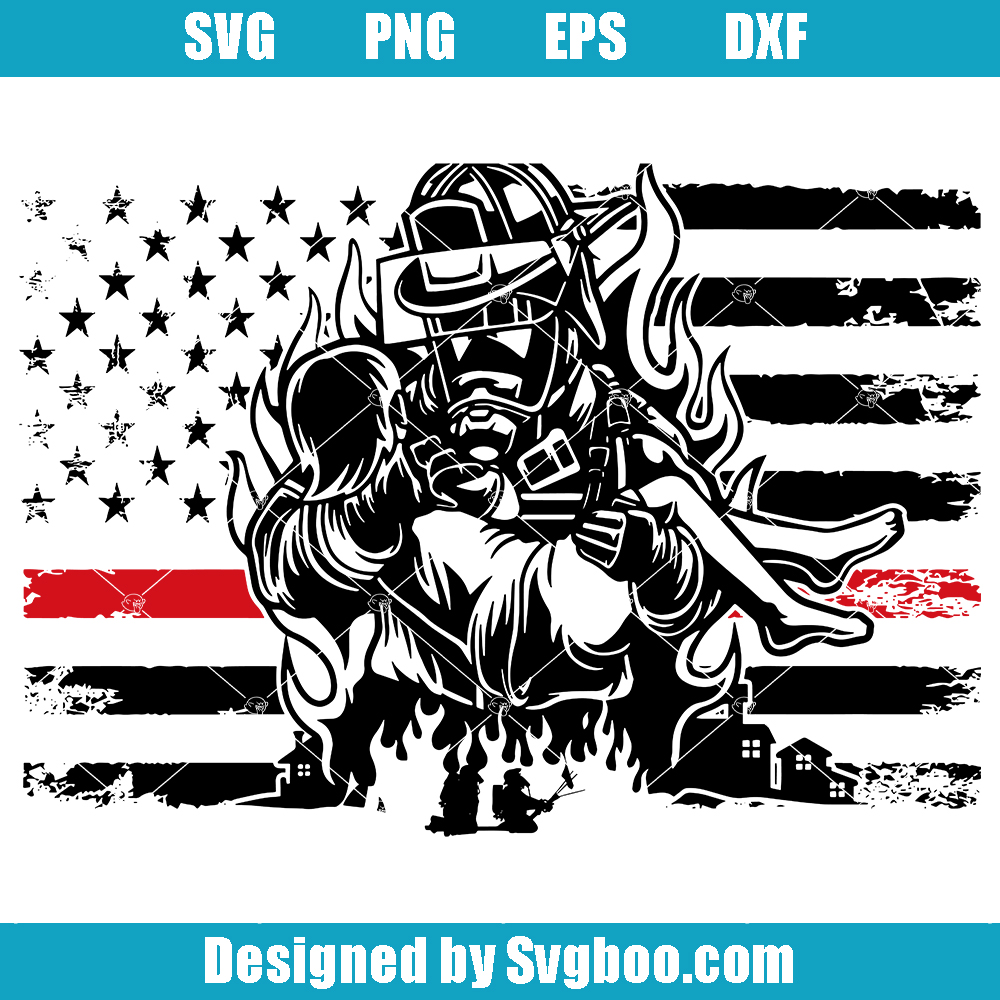 Firefighter Dad Svg, American Flag Svg, Father's Day Svg