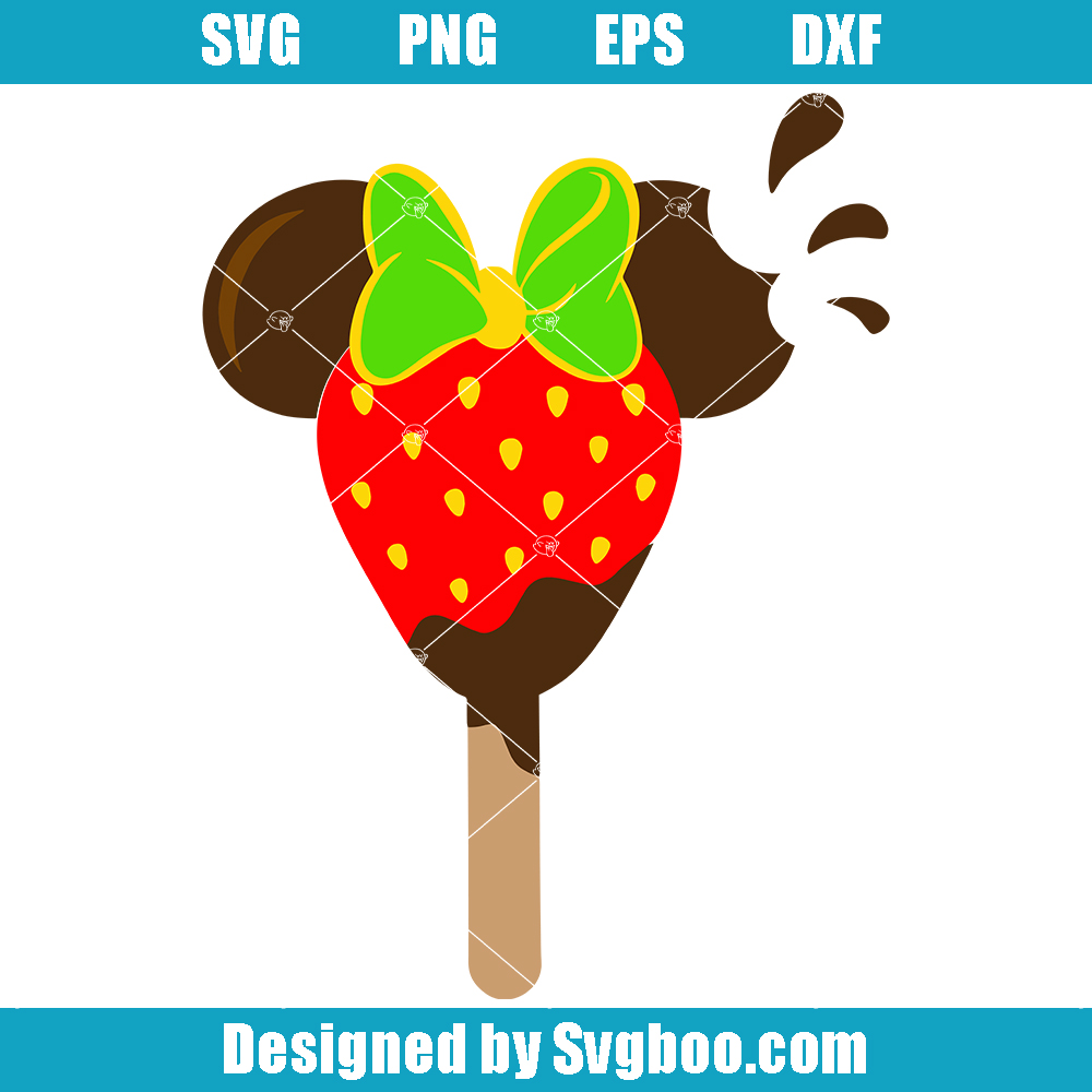 Ice Cream Strawberry Minnie Mouse Head Svg, Summer Sweet Svg