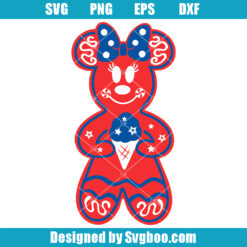 Minnie Mouse Head 4th of July Svg