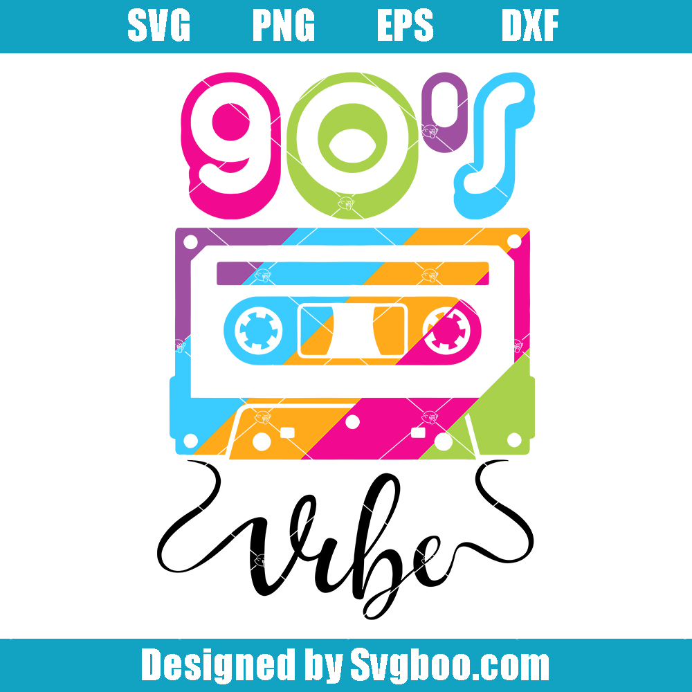 Music Cassette Tape Svg, 90's Party Svg, 90's Vibe Svg
