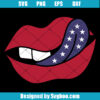 Patriotic Lips with Stars Tongue Svg