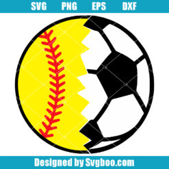 Softball and Soccer Are Cracked Half Svg