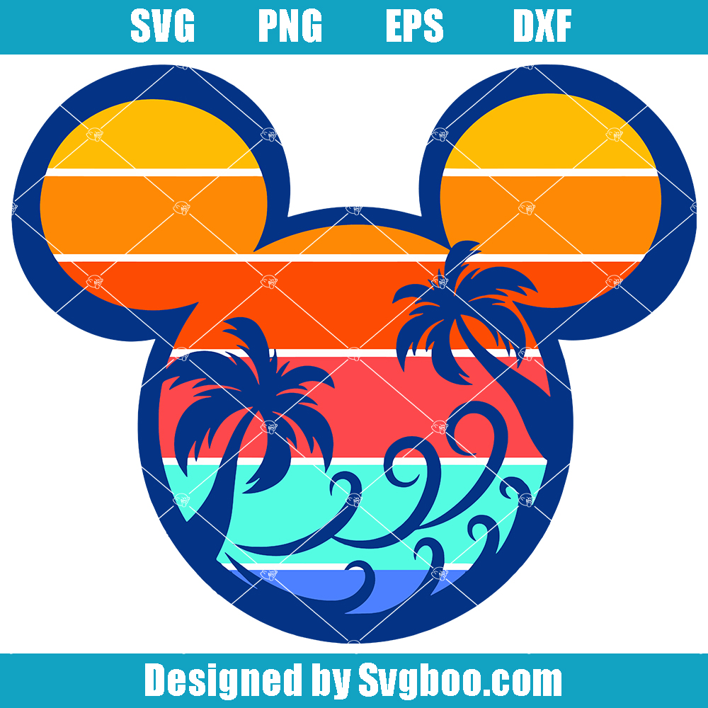 Summer Beach Mouse Head Svg, Summer Vibe Svg, Summer 2023 Svg Summer Beach Mouse Head Svg