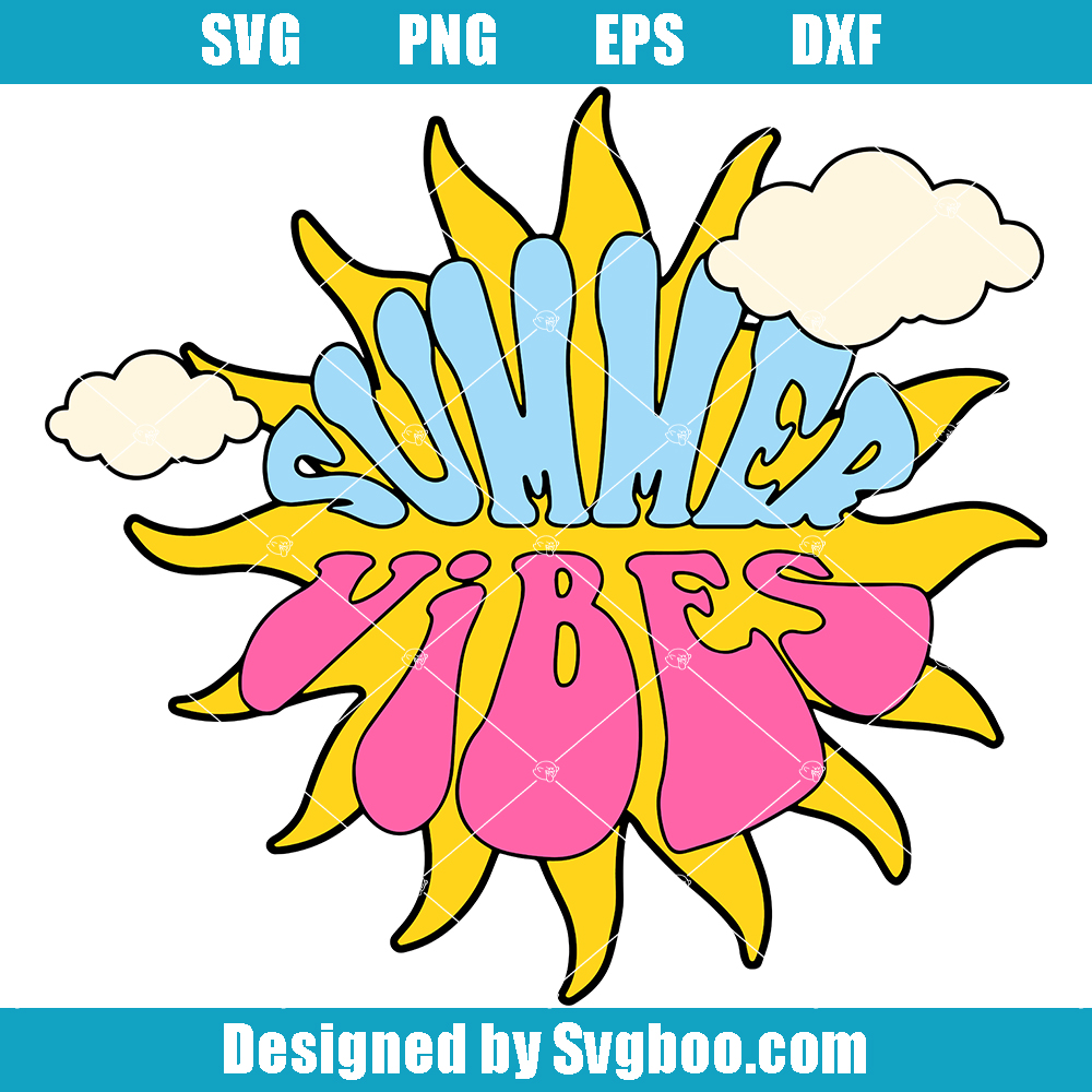 Summer Vibes Retro vacation Svg, Summer Sunshine Svg Summer Vibes Retro vacation Svg