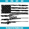 USA Flag with Gun Svg