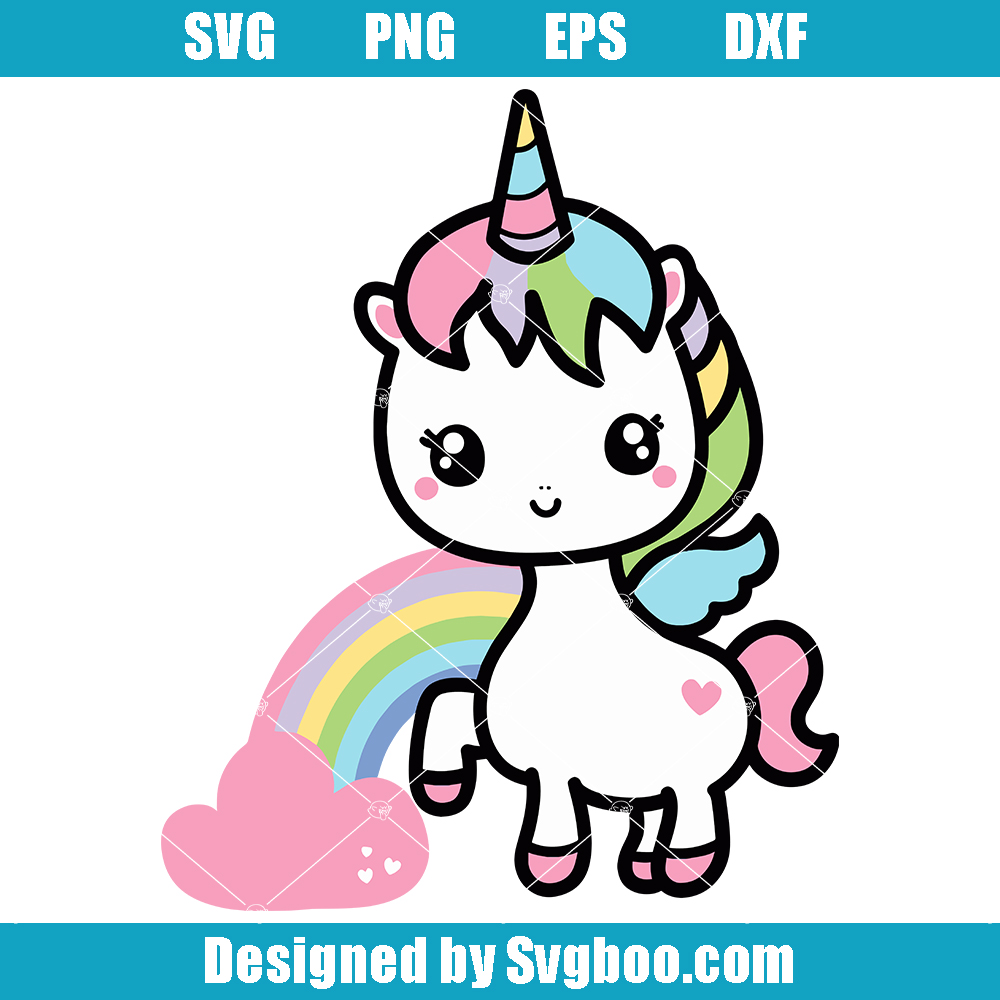 Unicorn Kawaii Svg, Cute Unicorn Svg, Unicorn Birthday Svg Unicorn Kawaii Svg