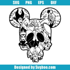 Disney Villain Mickey Skull Svg