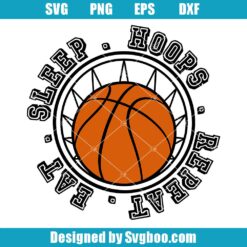Eat Sleep Hoops Repeat Svg