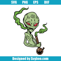 Alien Smoking Weed Svg