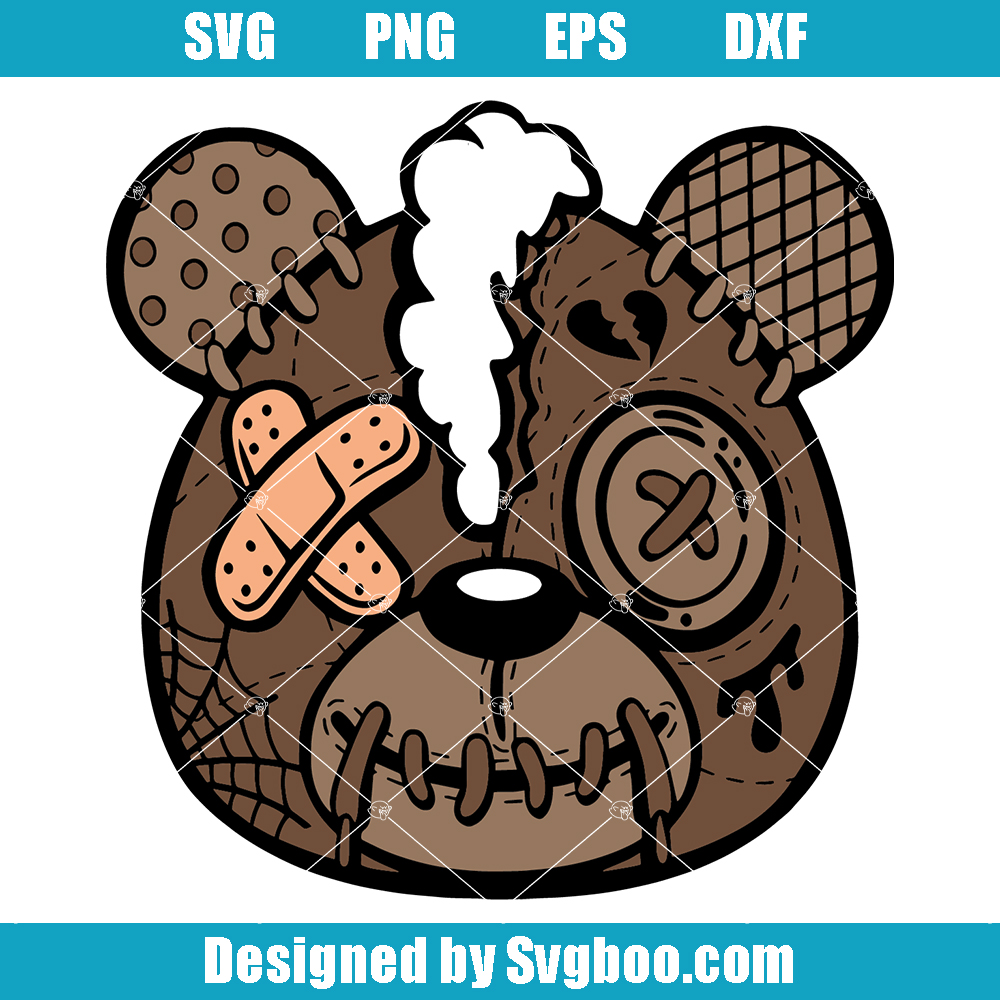 Beaten Teddy Bear Svg, Teddy Bear With Heart Svg, Teddy Svg