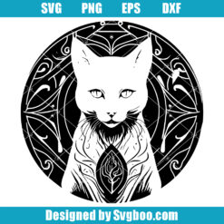 Black Cat Witch Svg