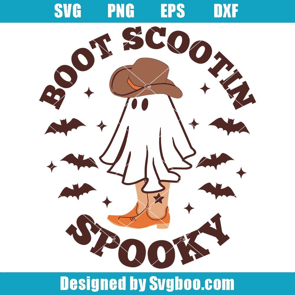 Boot Scoot Spooky Svg, Western Ghost Svg, Cowboy Ghost Svg