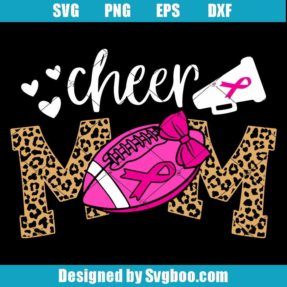 Cheer Mom Svg, Leopard Mom Svg, Pink Rugby Svg