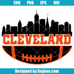 Cleveland Football City Skyline Svg
