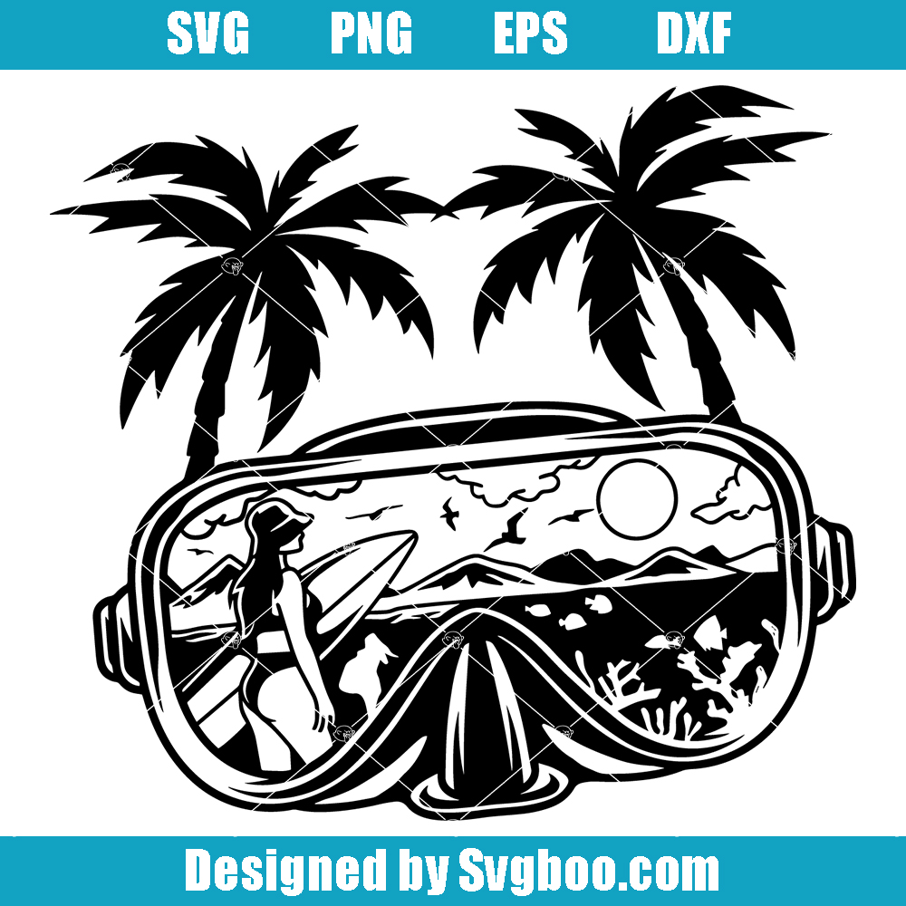 Diver Goggles Svg, Scuba Mask Svg, Diver Mask Svg