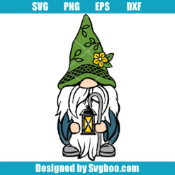 Gnome with Lantern Svg