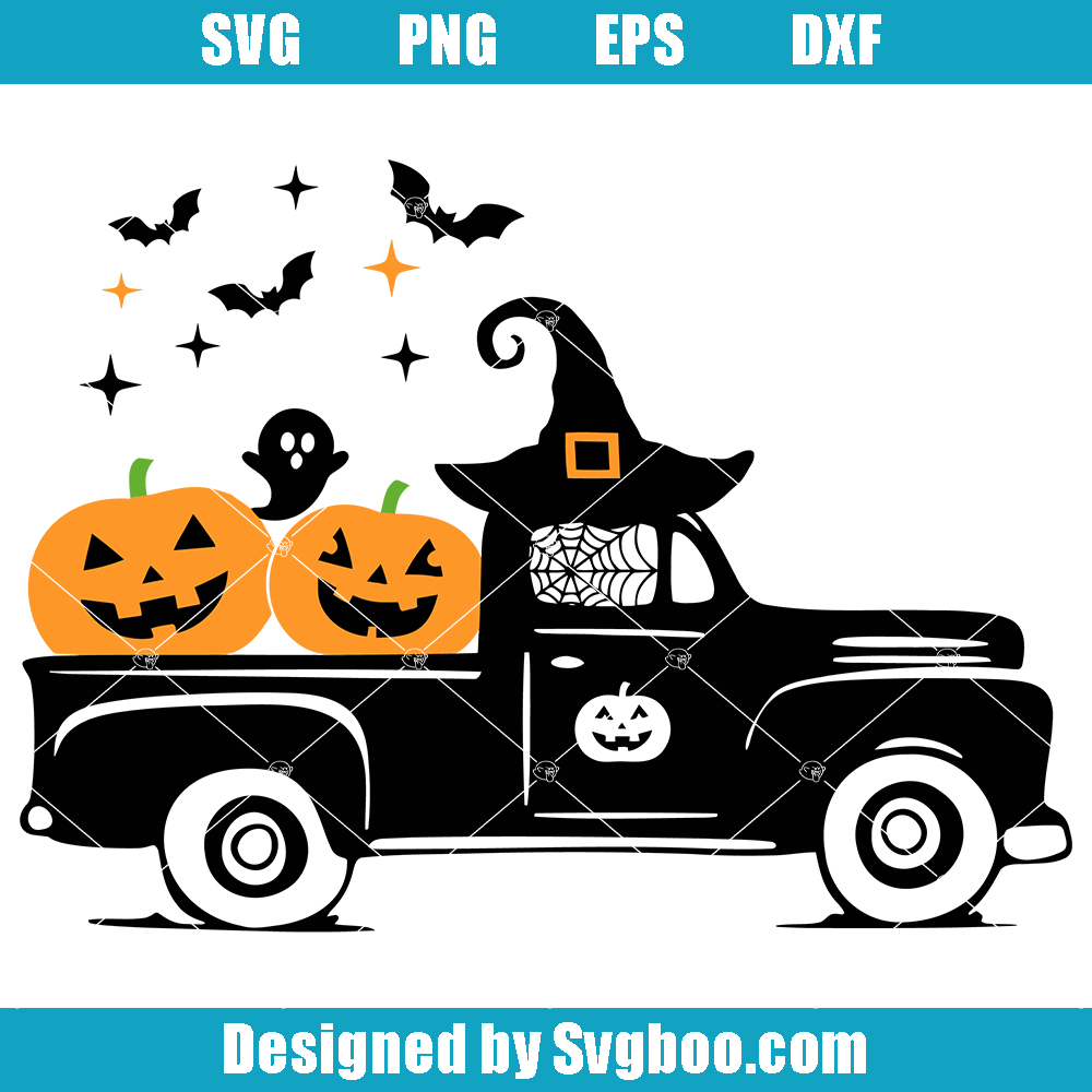 Halloween Truck Svg, Vintage Truck Svg, Classic Truck Svg Halloween Truck Svg