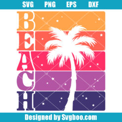 Rainbow Retro Beach Svg