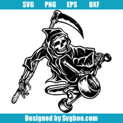 Skateboarding Grim Reaper Svg