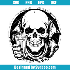 Skull and Beer Svg, Alcohol Beer Time Svg, Beer Drinking Svg