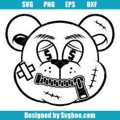 Zipper Mouth Teddy Bear Head Svg, Teddy Bear Svg