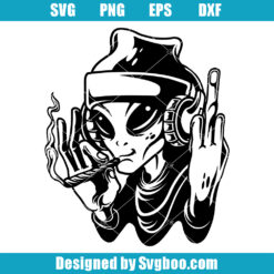 Alien Smoking Cannabis Svg
