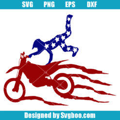 American Flag Motocross Svg, Dirt Bike Svg, Motorcycle Svg