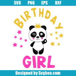 Birthday Girl Panda Svg