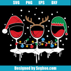 Christmas Wine Glass Svg