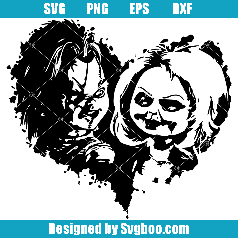 Chucky And Tiffany Love Svg, Child's Play Svg, Horror Halloween Svg Chucky And Tiffany Love Svg
