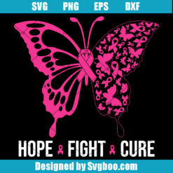 Faith Hope Cure Breast Cancer Svg