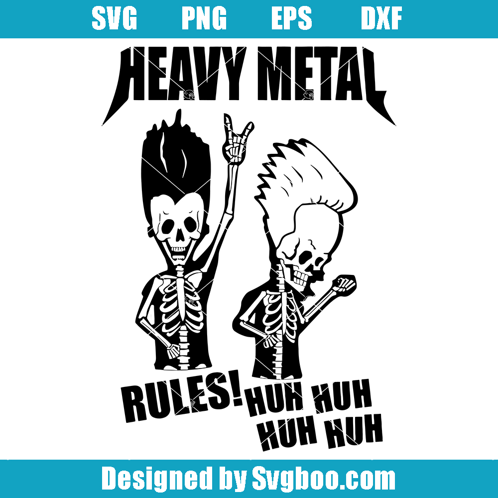 Heavy Metal Rules Svg, Rocks Skeleton Svg, Music Svg Heavy Metal Rules Svg