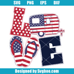 Love American Svg, Independence Day Svg, Camping Car Svg