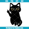 Middle Finger Black Cat Svg