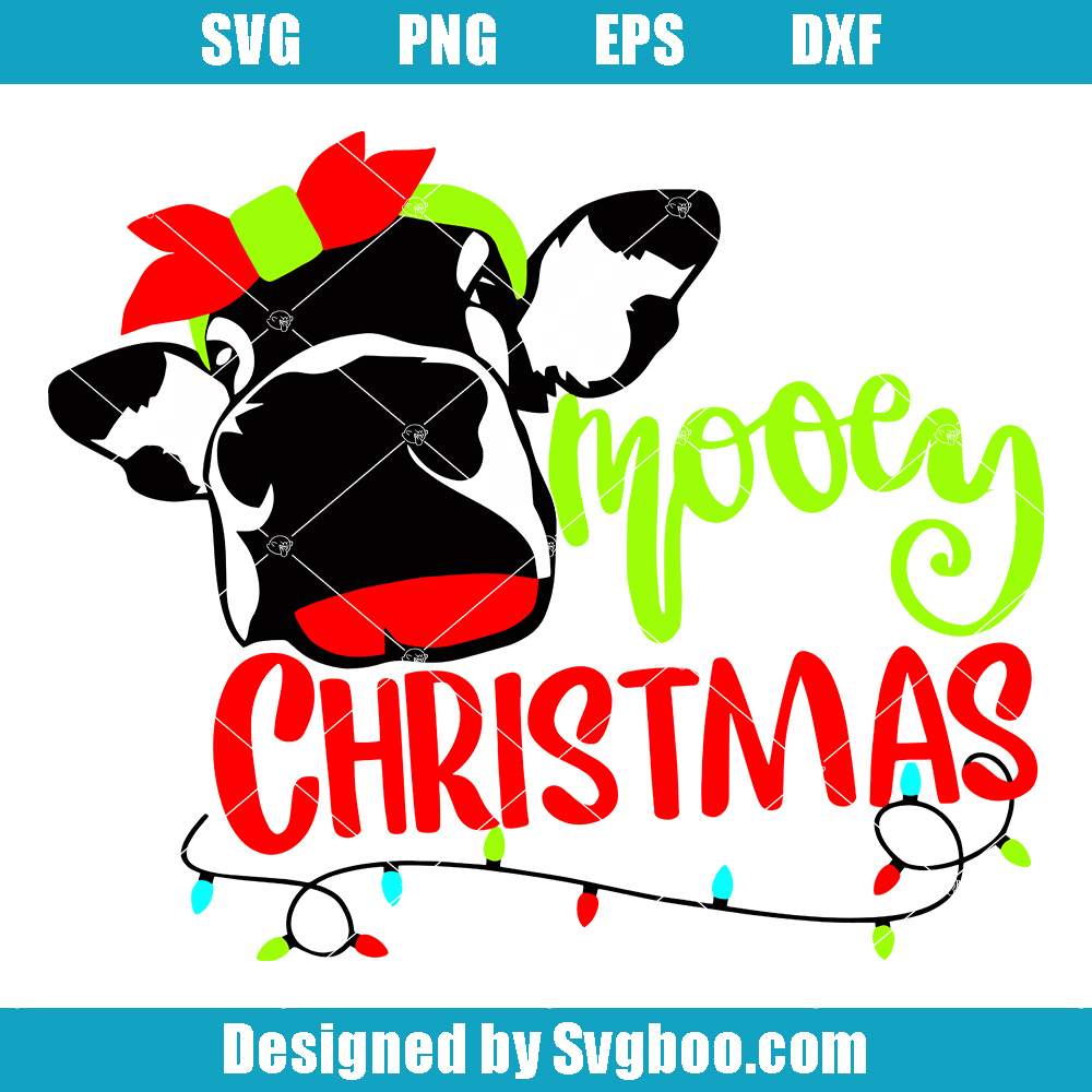 Mooey Christmas Svg, Cow Face Svg, Moo Cow Svg Mooey Christmas Svg