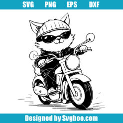 Motorbike Cat Driver Svg, Cute Cat Father Svg, Bikers Svg