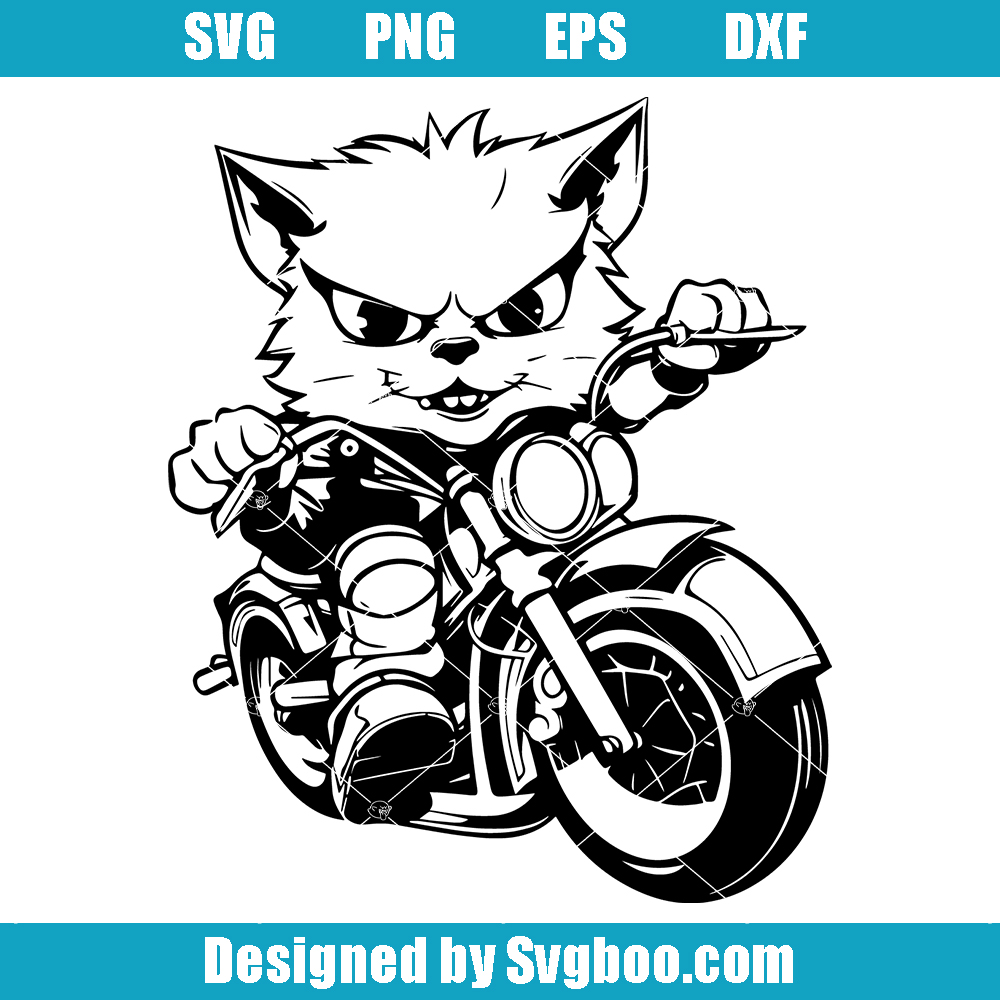 Motorbike Cat Driver Svg, Cute Cat Mom Svg, Bikers Svg