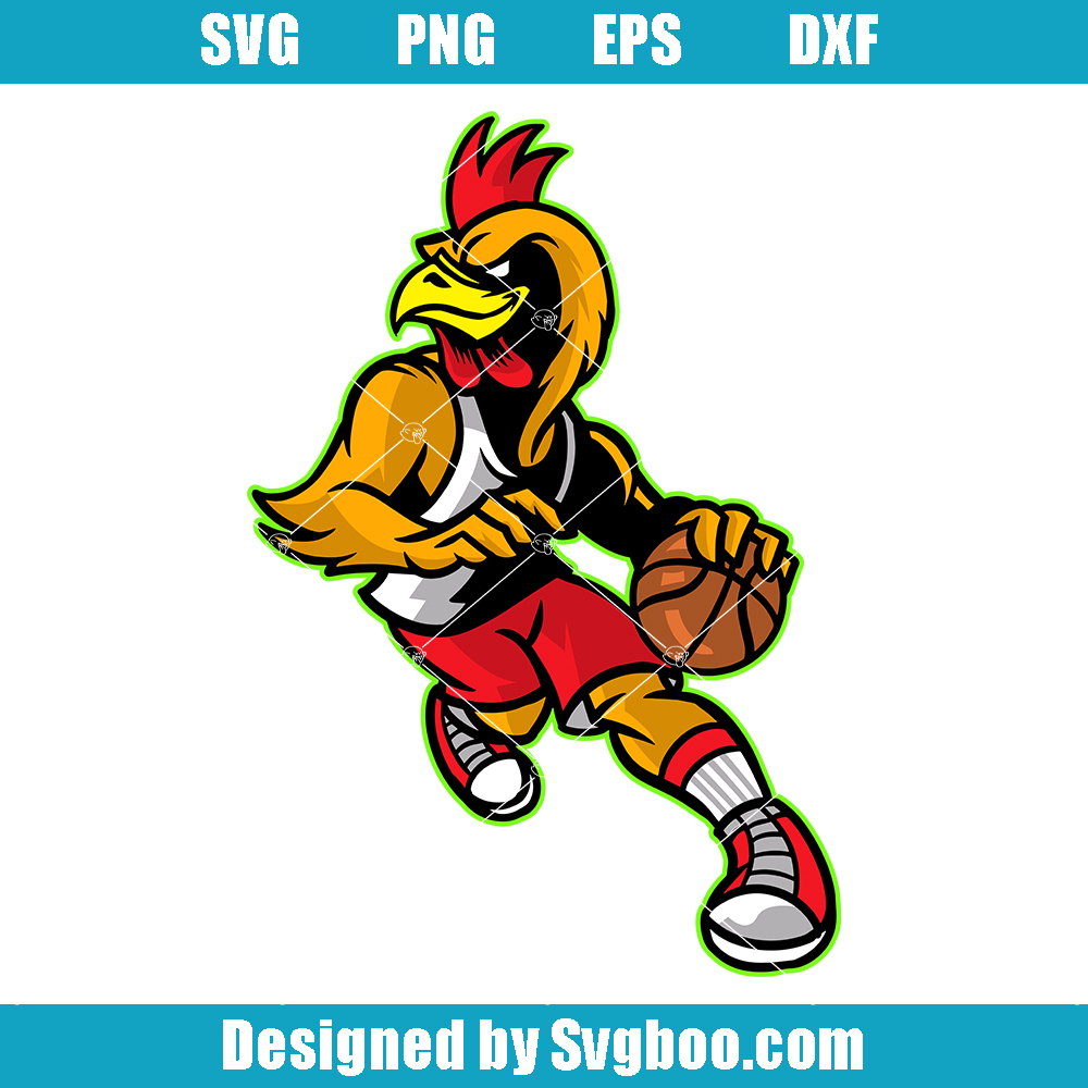 Rooster Basketball Mascot Svg, Basketball Player Svg Rooster Basketball Mascot Svg