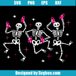 Breast Cancer Awareness Skeleton Svg
