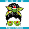 Christmas Messy Mom Wear Grinch Glasses Svg