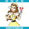 Christmas Princess Belle with Santa Hat Svg