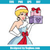 Christmas Princess Cinderella with Santa Hat Svg