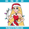 Christmas Princess Rapunzel with Santa Hat Svg