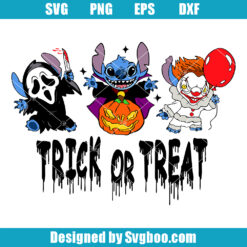 Cute Stitch Trick Or Treat Svg