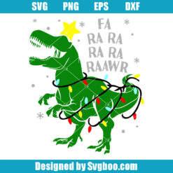Dinosaur Santa Xmas Svg,