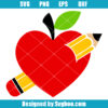 Heart Apple With Pencil Svg