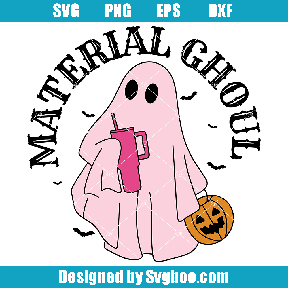 Material Ghoul Svg, Boo Jee Spooky Season Svg, Cute Ghots Svg