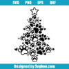 Paw Print Christmas Tree Svg