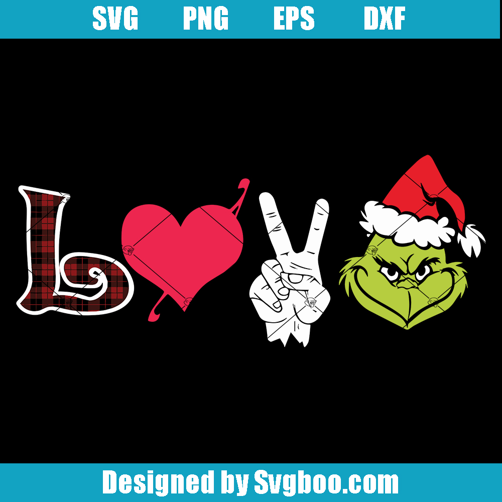 Santa Claus Peace Love Grinch Christmas Svg, Christmas Love Svg